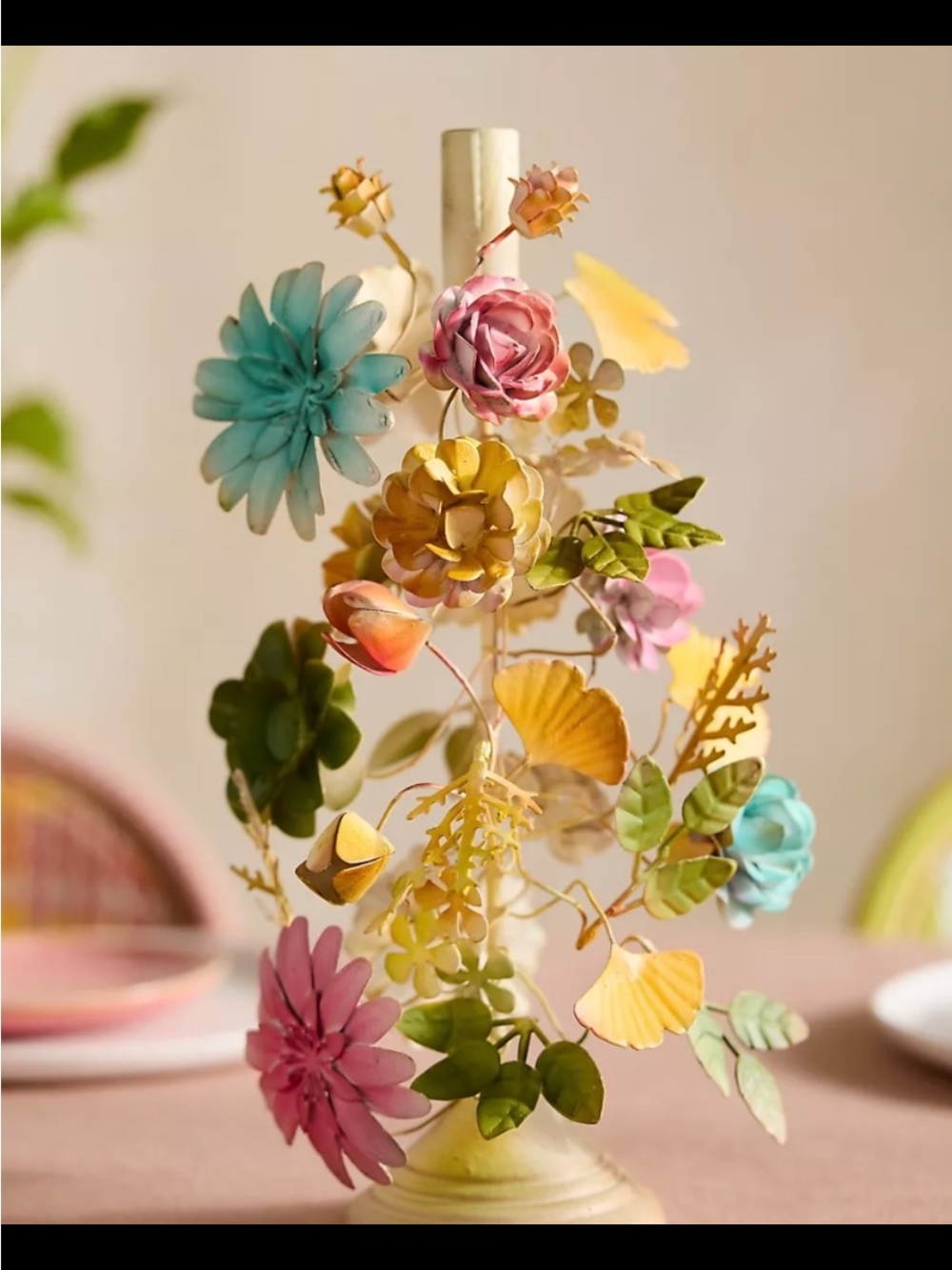 Anthropologie floral iron Candle Holder.